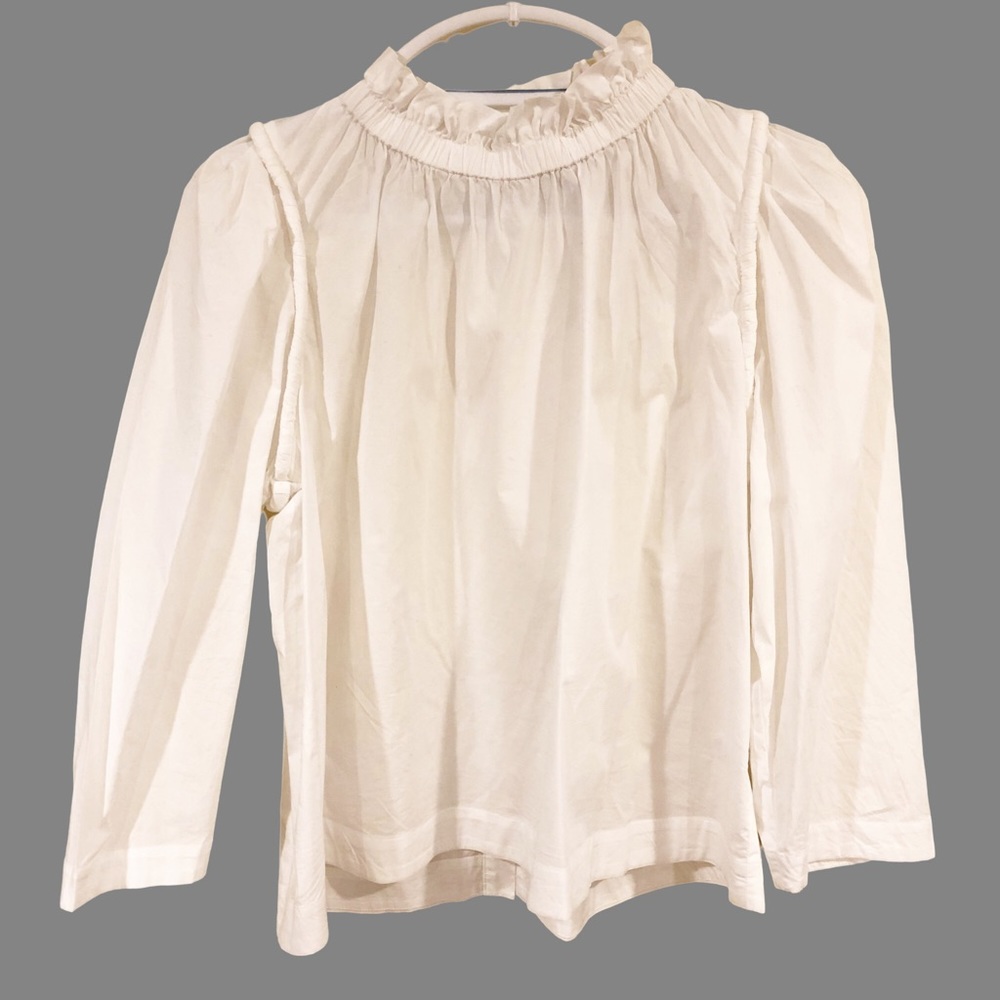 Sea New York button back mock neck top 4